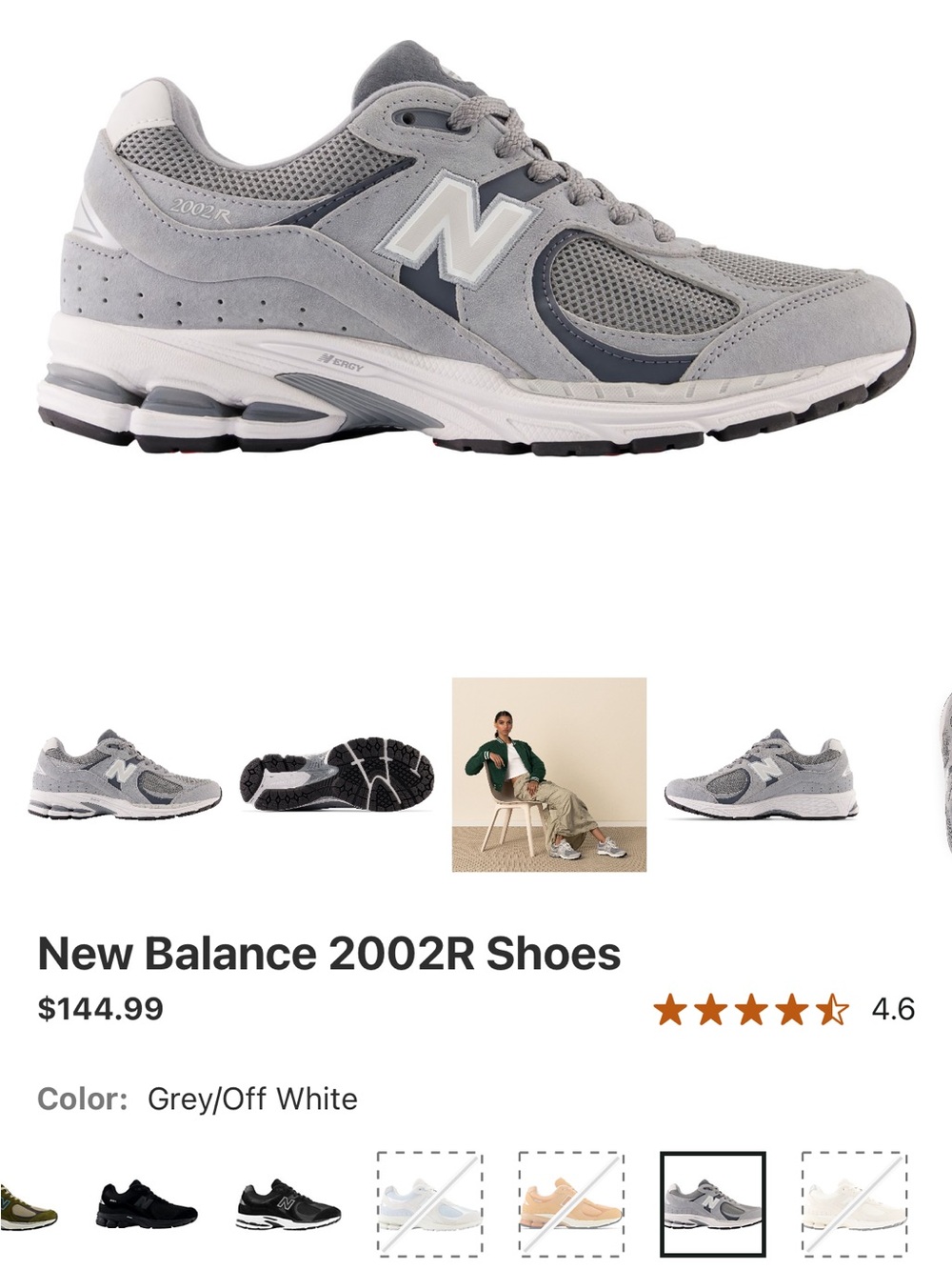 New Balance 2002R, Size 13 Medium/D  only wore twice, Like New, Grey/Off White